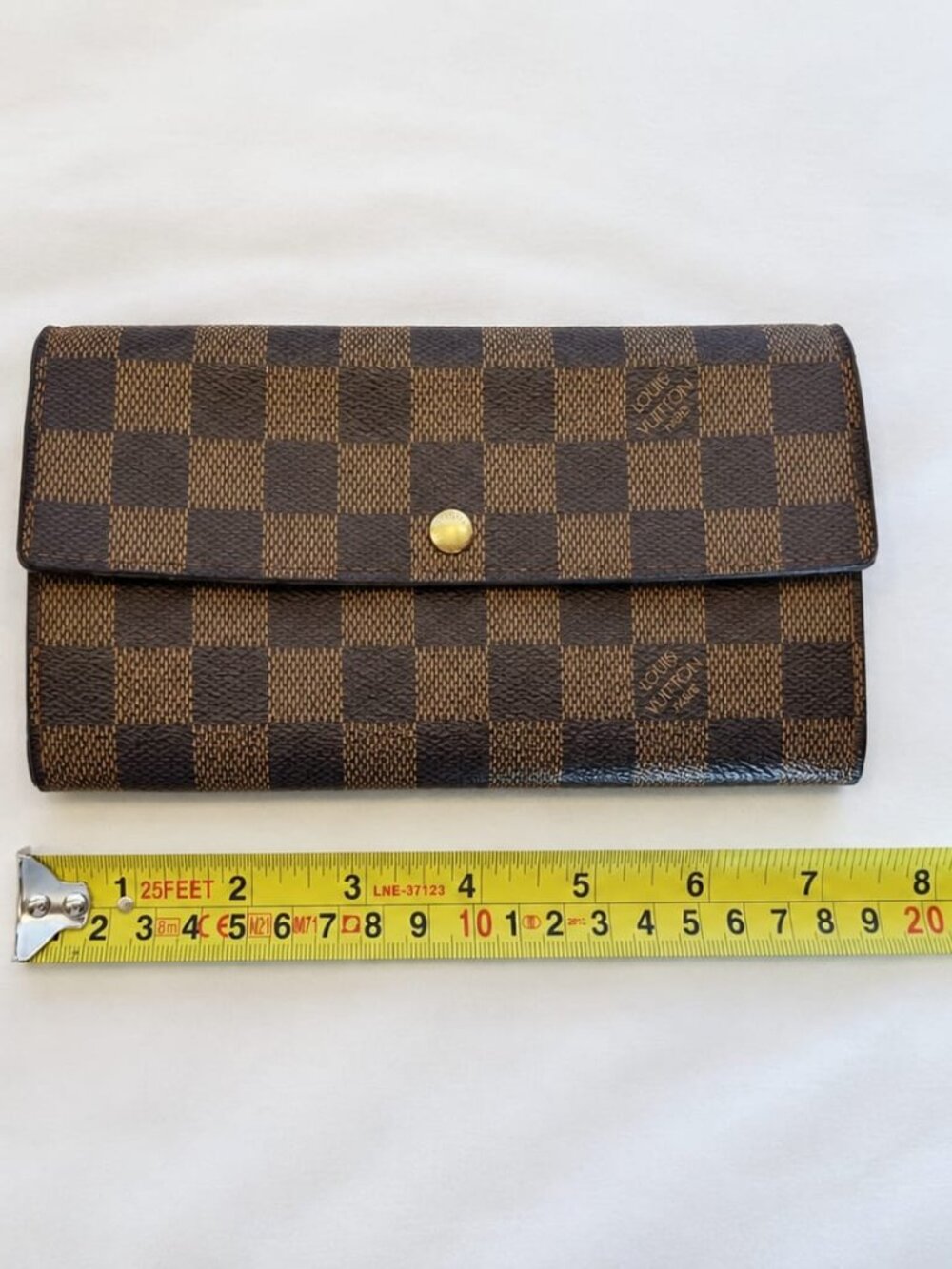 Authentic Louis Vuitton Sarah Damier Ebene Long Flap Wallet